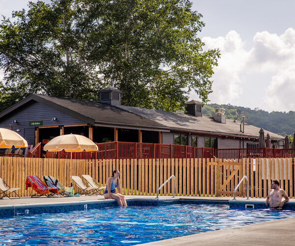 On-site swimming pool at Huttopia Berkshires